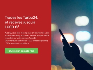 Recevez jusqu’à 1000€ sur les turbos et CFD avec IG