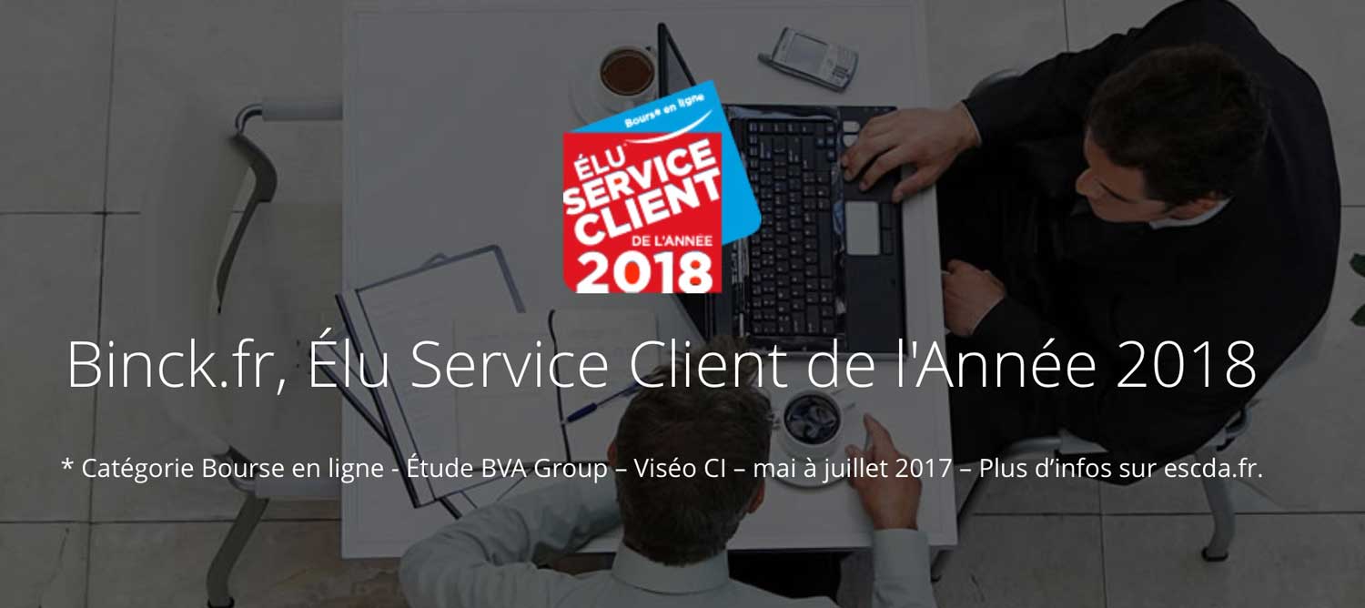 Bourse en ligne : Binck.fr est élu meilleur service client de l’année 2018