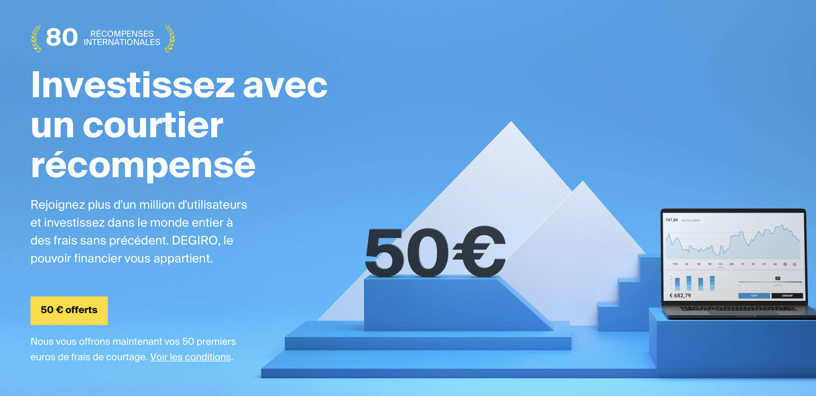 Offre exceptionnelle : 50 euros offerts chez Degiro