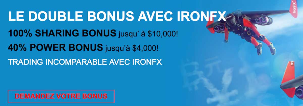 Bonus de bienvenue offert par IronFX