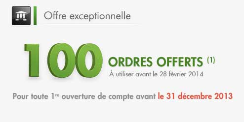 Offre Bourse: 100 ordres offerts avec Fortuneo