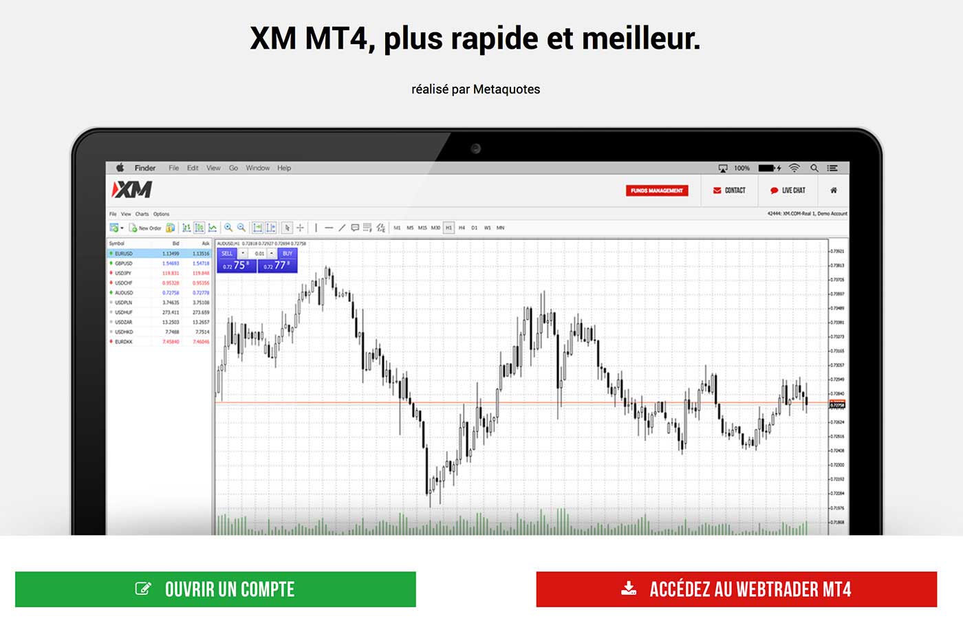 XM lance la plateforme Webtrader MT4