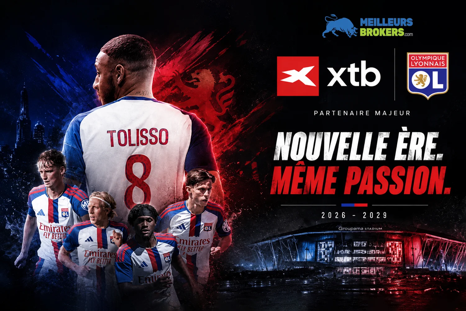 XTB et l’Olympique Lyonnais : un partenariat jusqu’en 2029